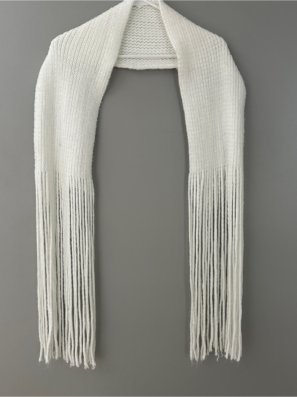 Reaction Kenneth Cole Cream Knit Fringe Scarf